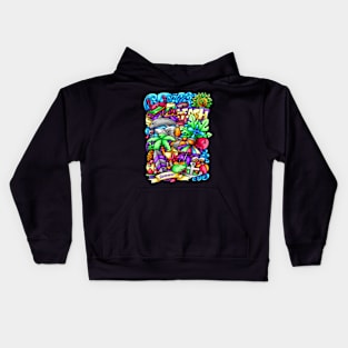 Summer Doodle Illustration Kids Hoodie